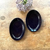 加藤仁志　瑠璃色　リムオーバル皿